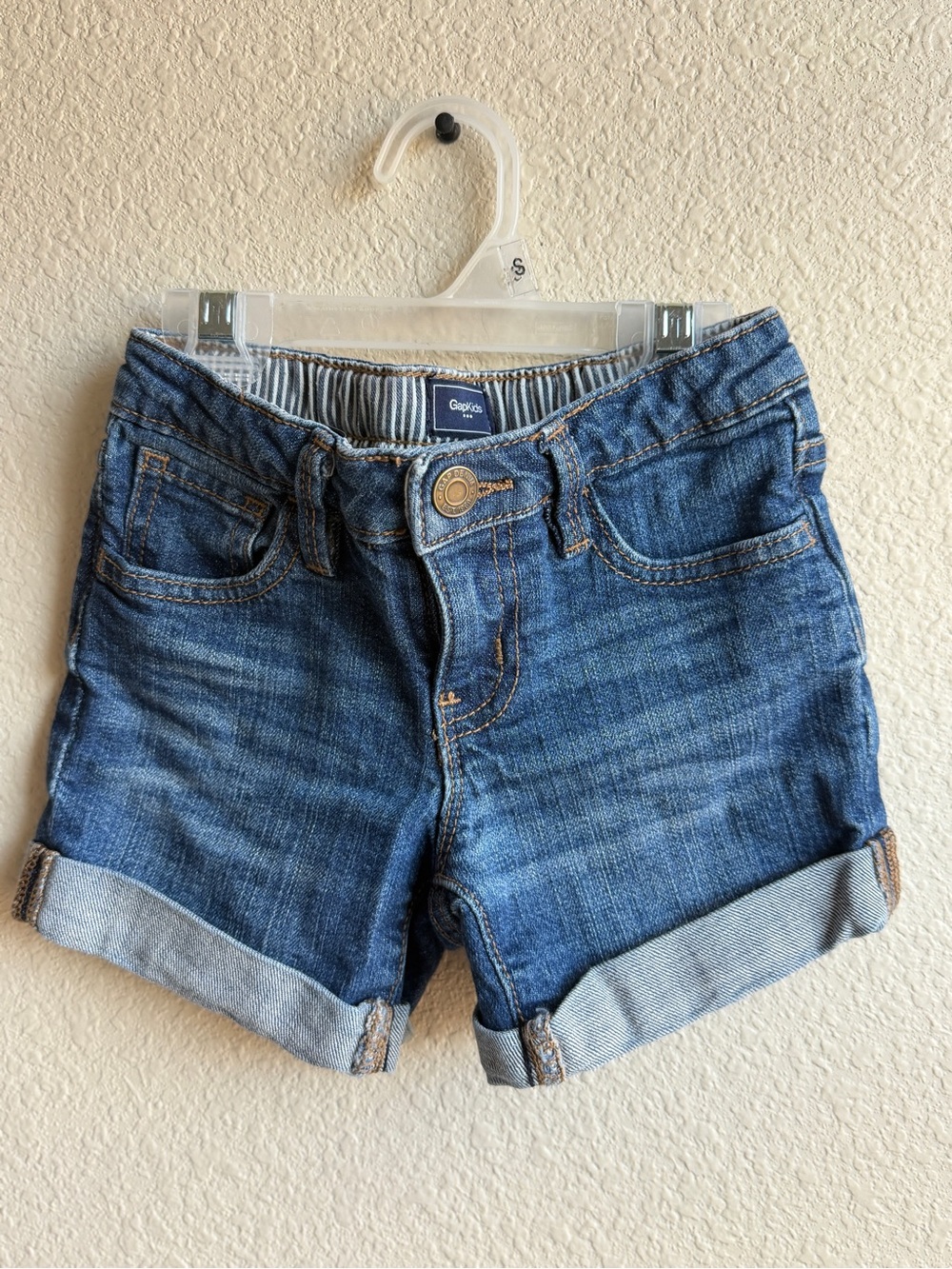 GAP Girls Dark Blue Denim Cuffed Shorts